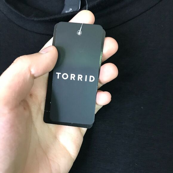 Torrid Black Dress, Puff Sleeves, Soft, Stretchy, High Neck, Sexy, NWT 3X - Picture 13 of 14